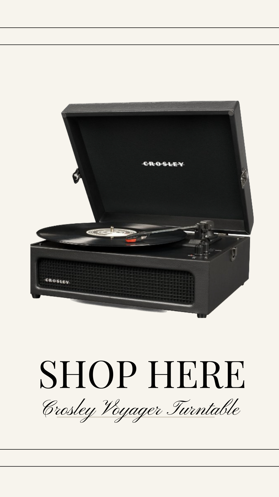  The vintage aesthetic of this  Crosley Voyager Turntable  elevates any space and would be perfect for a home office. It’s lightweight and easy to move from one room to another.  
